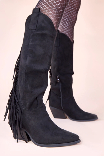 Botas de cowboy pretas com franjas Misa 2