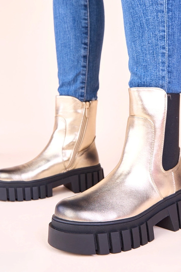 Botas douradas em plataforma com faixa elástica Denya