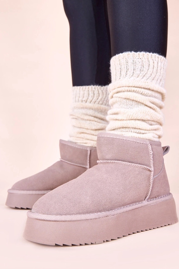 Botas de neve cinzas em camurça natural Armona