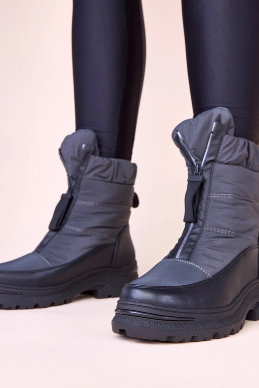 Botas de neve cinzas com zíper Hina