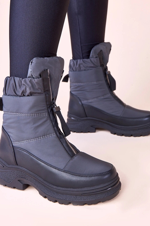 Botas de neve cinzas com zíper Hina