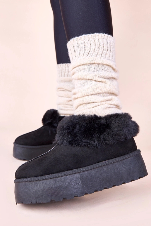 Botas de neve pretas com pele Deesi