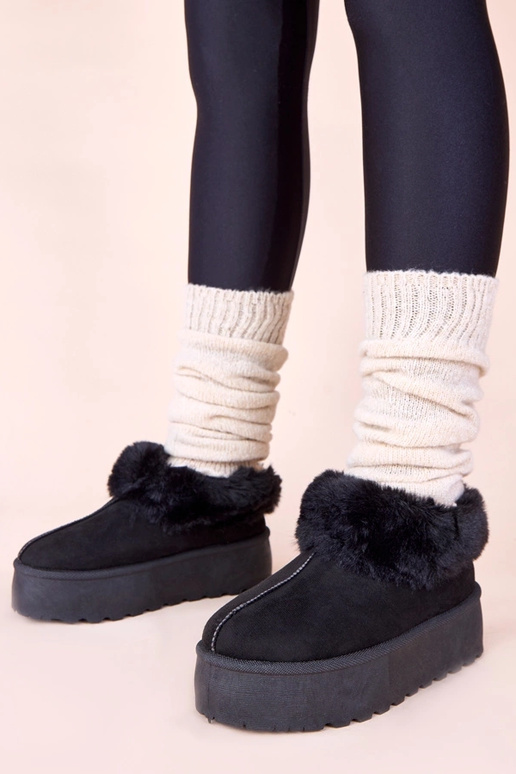 Botas de neve pretas com pele Deesi