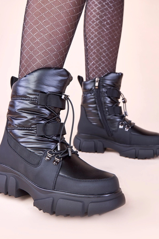 Botas de neve pretos com brilho...