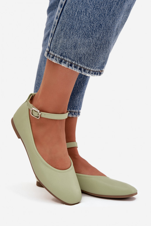 Bailarinas Feminino com alças I com fivelas cor verde Janelor