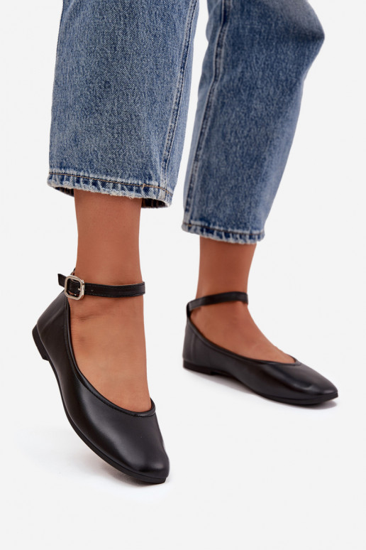 Bailarinas Feminino com alças I com fivelas cor preta Janelor