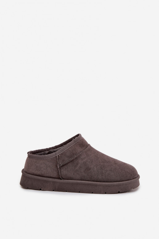 Botas de neve Feminino aquecimento com pelo por dentro cor cinza Serenne