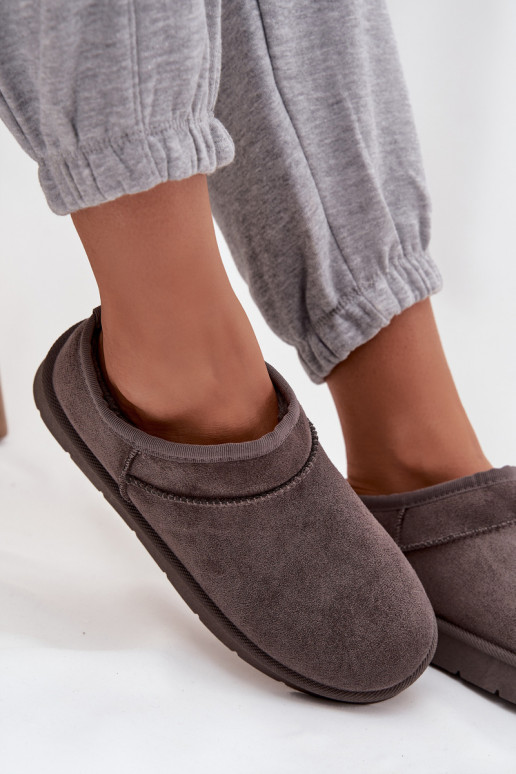 Botas de neve Feminino aquecimento com pelo por dentro cor cinza Serenne