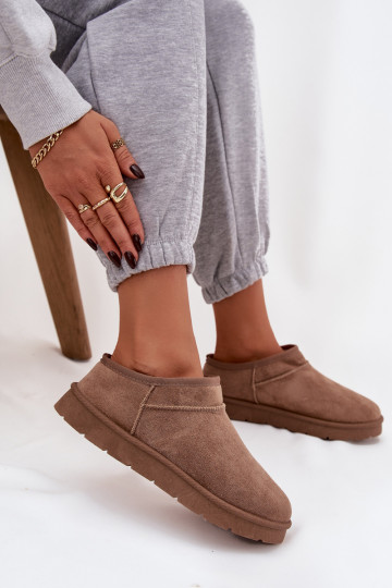 Botas de neve Feminino aquecimento com pelo por dentro cor marrom Serenne