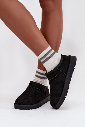 Botas de neve Feminino aquecimento com pelo por dentro cor preta Serenne