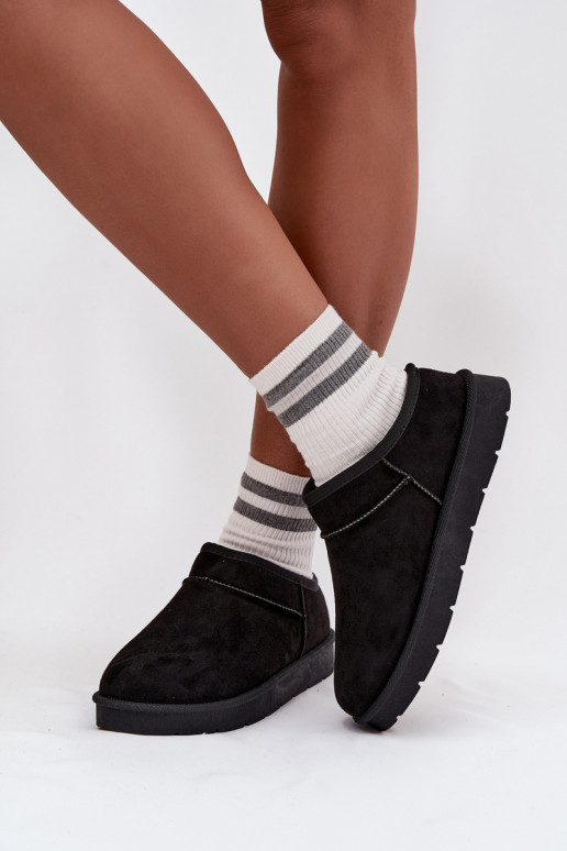 Botas de neve Feminino aquecimento com pelo por dentro cor preta Serenne