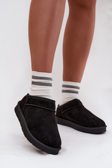 Botas de neve femininas aquecidas com pele na cor preta Serenne 2
