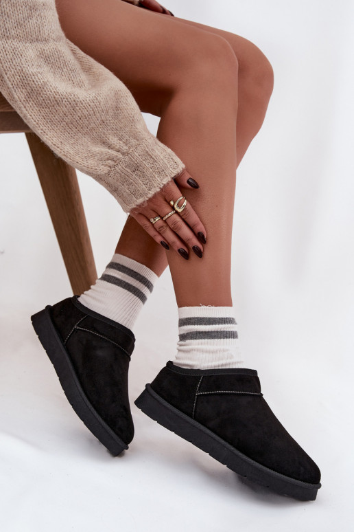 Botas de neve Feminino aquecimento com pelo por dentro cor preta Serenne