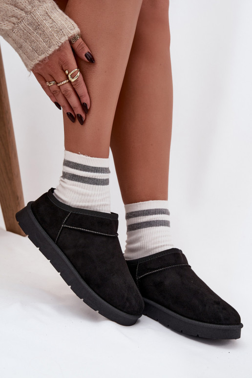 Botas de neve Feminino aquecimento com pelo por dentro cor preta Serenne