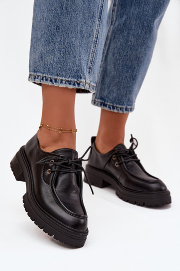 sapato Feminino de couro ecológico cor preta Adrelle 2