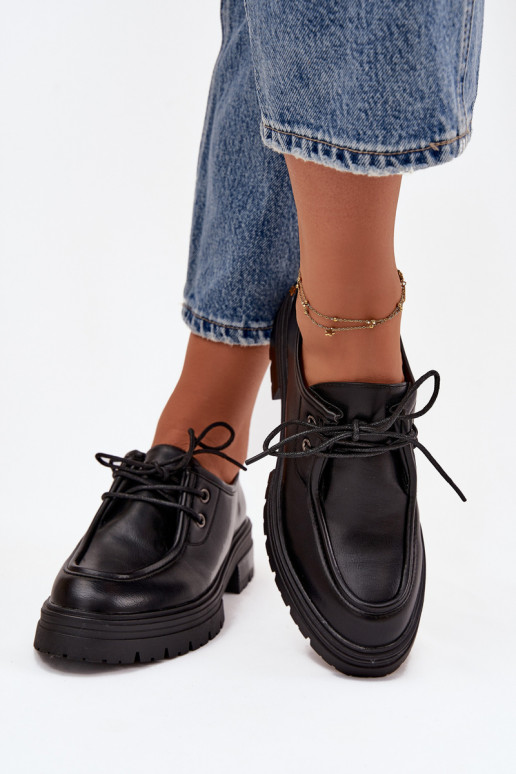 sapato Feminino de couro ecológico cor preta Adrelle