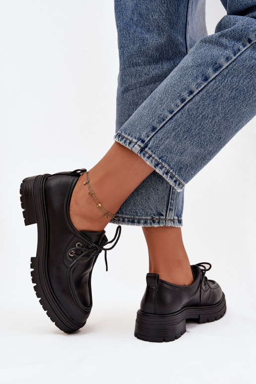 sapato Feminino de couro ecológico cor preta Adrelle