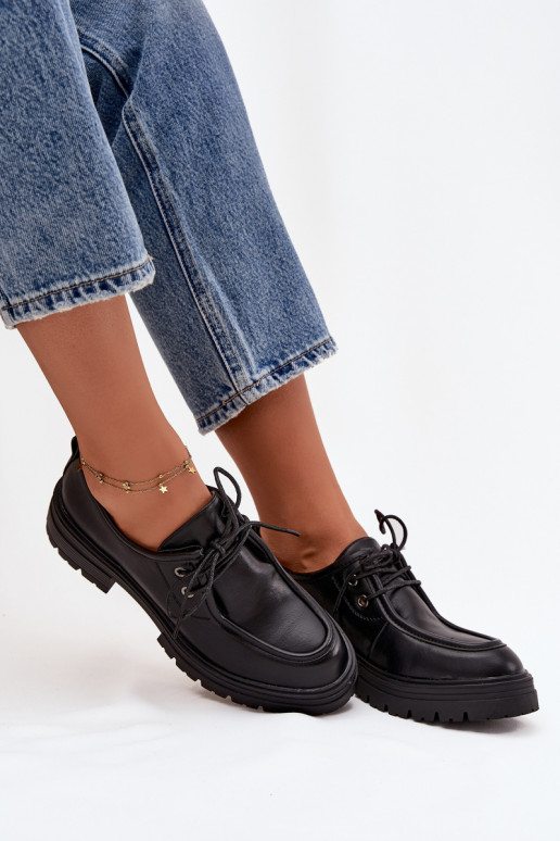 sapato Feminino de couro ecológico cor preta Adrelle