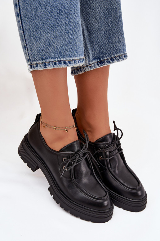 sapato Feminino de couro ecológico cor preta Adrelle