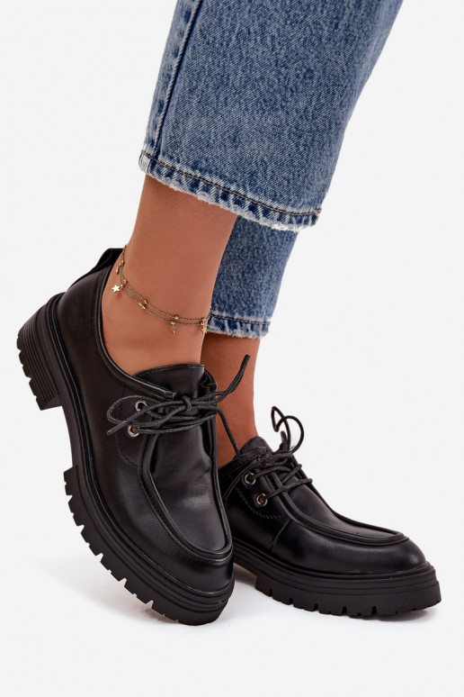 sapato Feminino de couro ecológico cor preta Adrelle