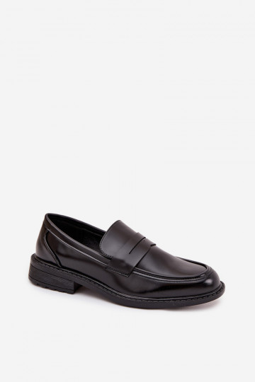 Mocassins masculinos de couro sintético na cor preta Darvell