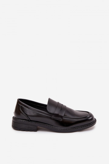 Mocassins masculinos de couro sintético na cor preta Darvell 2
