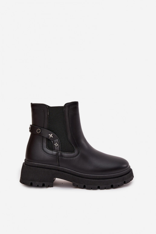 botas elegantes Casal o castelo Com decoraçõesi Detalami aquecimento cor preta Verisse