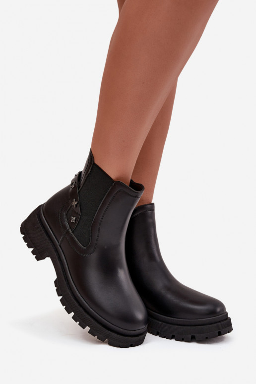 botas elegantes Casal o castelo Com decoraçõesi Detalami aquecimento cor preta Verisse