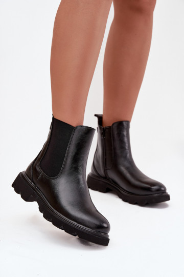 Botas de cano curto femininos forrados em preto "Rivelia" 2