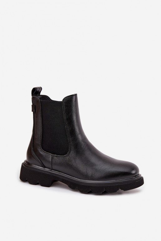 botas elegantes Feminino aquecimento Casal o castelo cor preta Rivelia