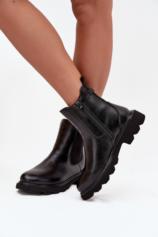 botas elegantes Feminino aquecimento Casal o castelo cor preta Rivelia