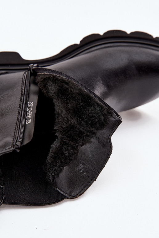 botas elegantes Feminino aquecimento Casal o castelo cor preta Rivelia