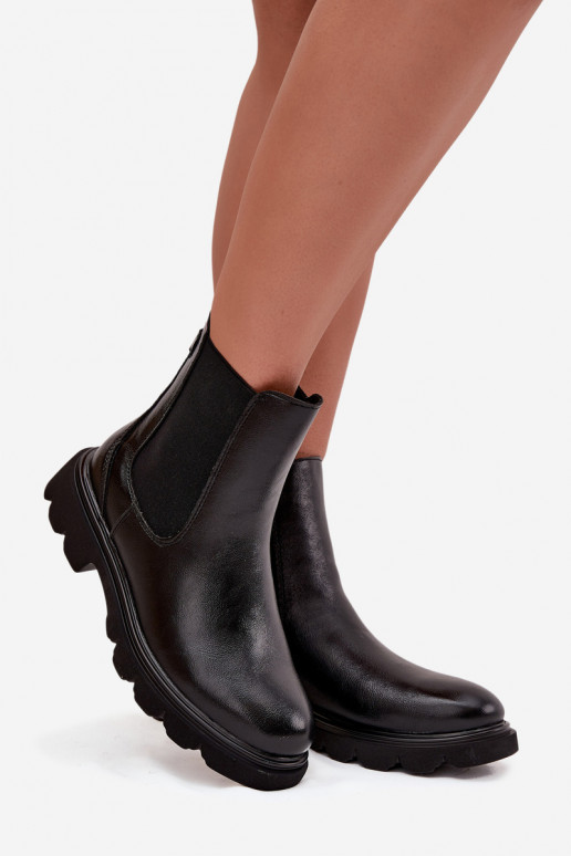 botas elegantes Feminino aquecimento Casal o castelo cor preta Rivelia