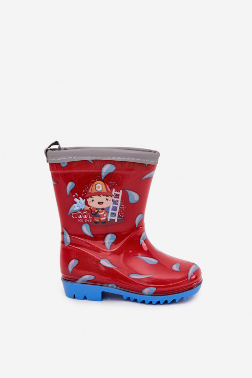 Infantil Botas de borracha Strażak cor vermelha Breezly