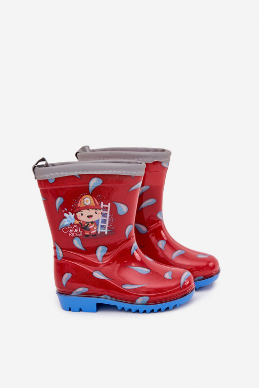 Infantil Botas de borracha Strażak cor vermelha Breezly