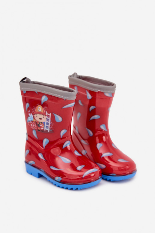 Infantil Botas de borracha Strażak cor vermelha Breezly