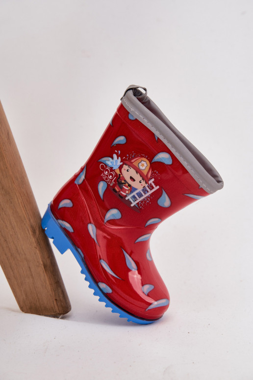Infantil Botas de borracha Strażak cor vermelha Breezly