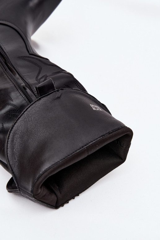 botas estilo vaqueiro com salto Eko Pele aquecimento cor preta Zareen