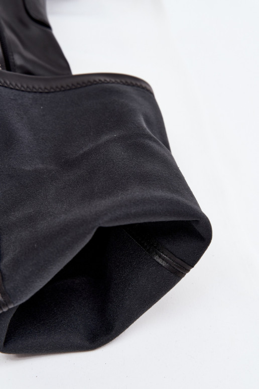 botas femininas acima do joelho com salto Eko Pele cor preta Tahlina