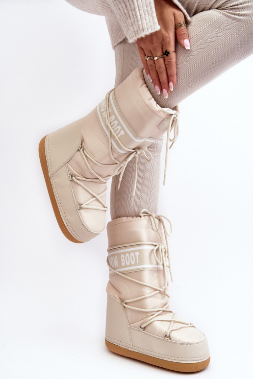 Feminino Alto Botas de neve bege Venila