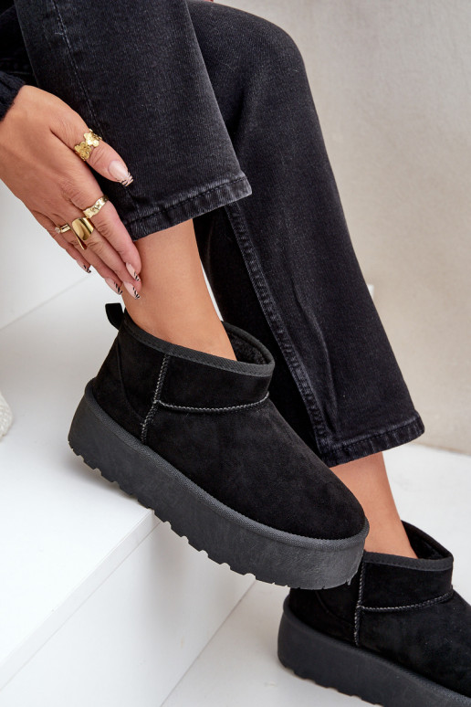 Feminino Botas de neve com uma plataforma cor preta Ninala