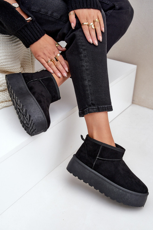 Feminino Botas de neve com uma plataforma cor preta Ninala