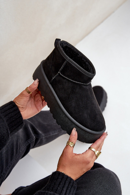 Feminino Botas de neve com uma plataforma cor preta Ninala