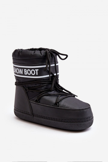 Feminino Botas de inverno com cadarços cor preta Soia