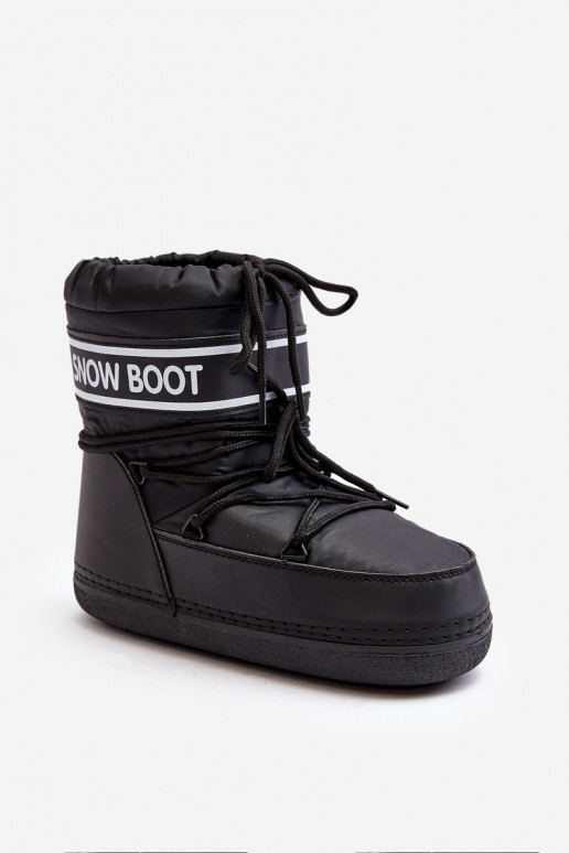 Feminino Botas de inverno com cadarços cor preta Soia