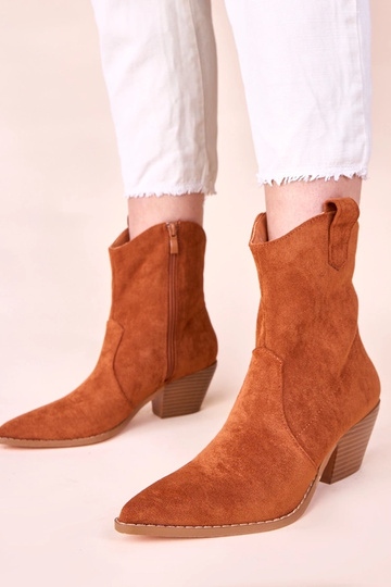 Botas de cowboy marrons de cano curto em salto Alka 2