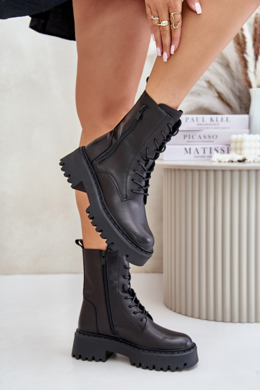 Pele aquecimento Botins de trabalho Feminino Big Star OO274A387 cor preta