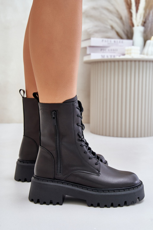 Pele aquecimento Botins de trabalho Feminino Big Star OO274A387 cor preta