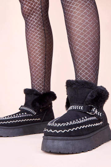 Botas de neve pretas com...