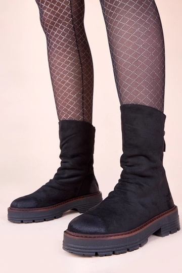 Botas pretas com bico franzido Arlea